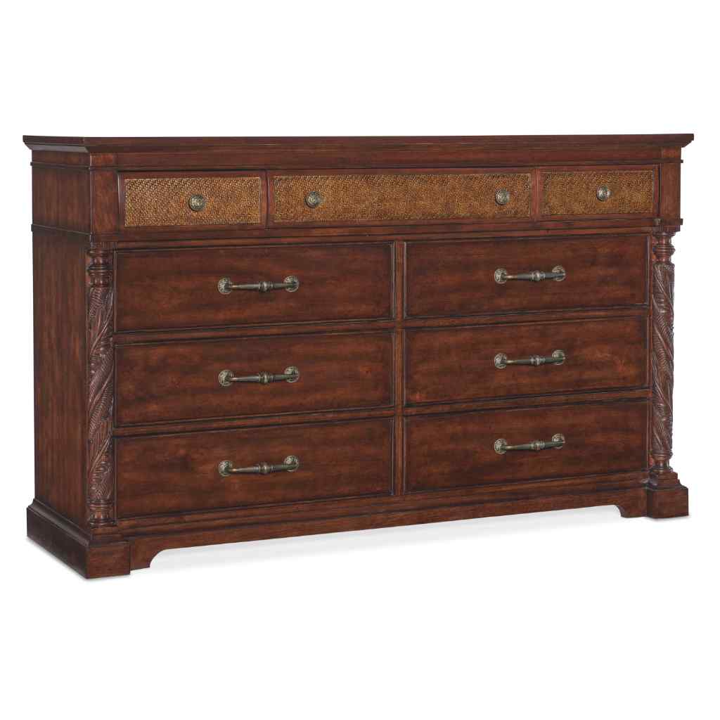 Charleston Nine-Drawer Dresser Dark Brown