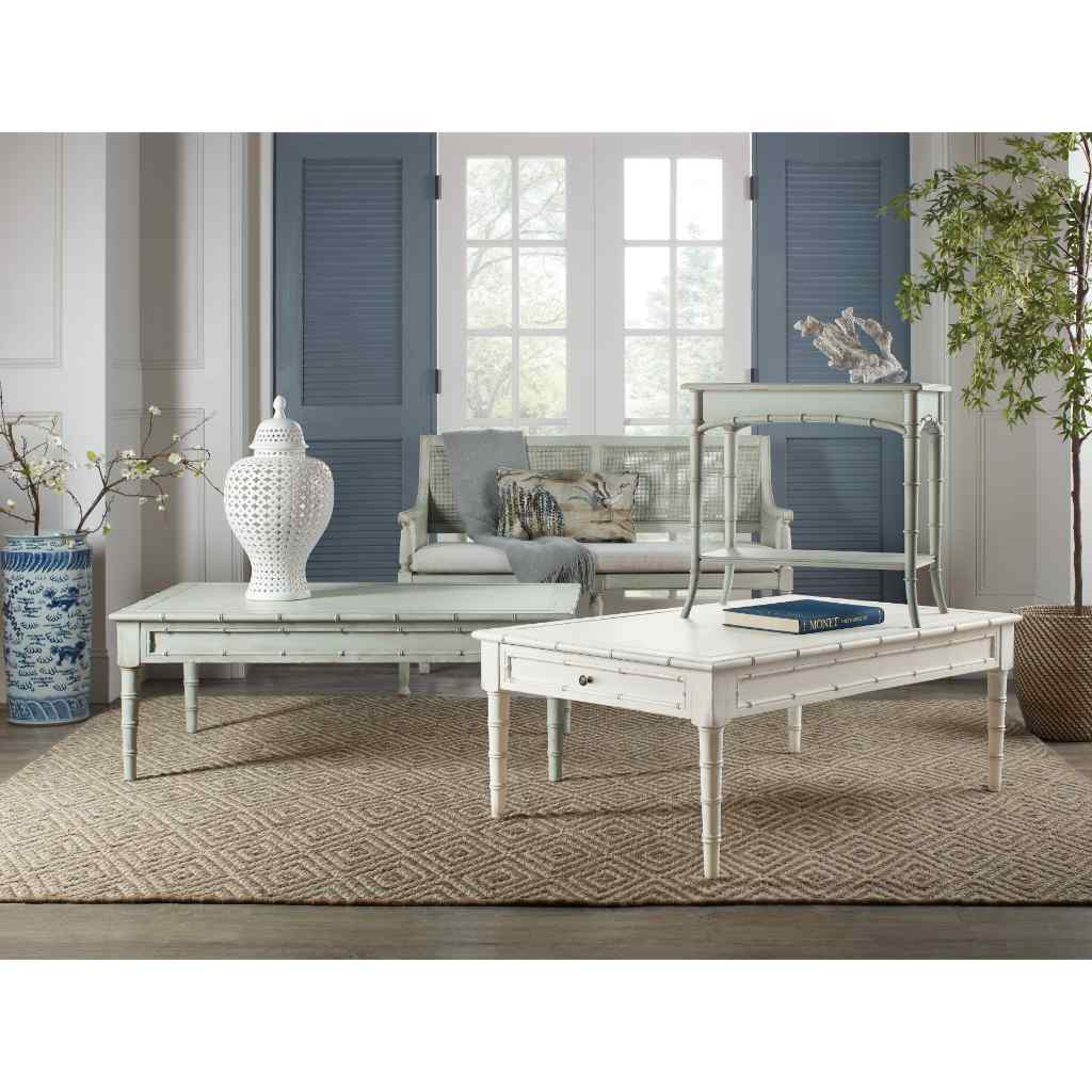 Charleston Rectangle Cocktail Table - III White