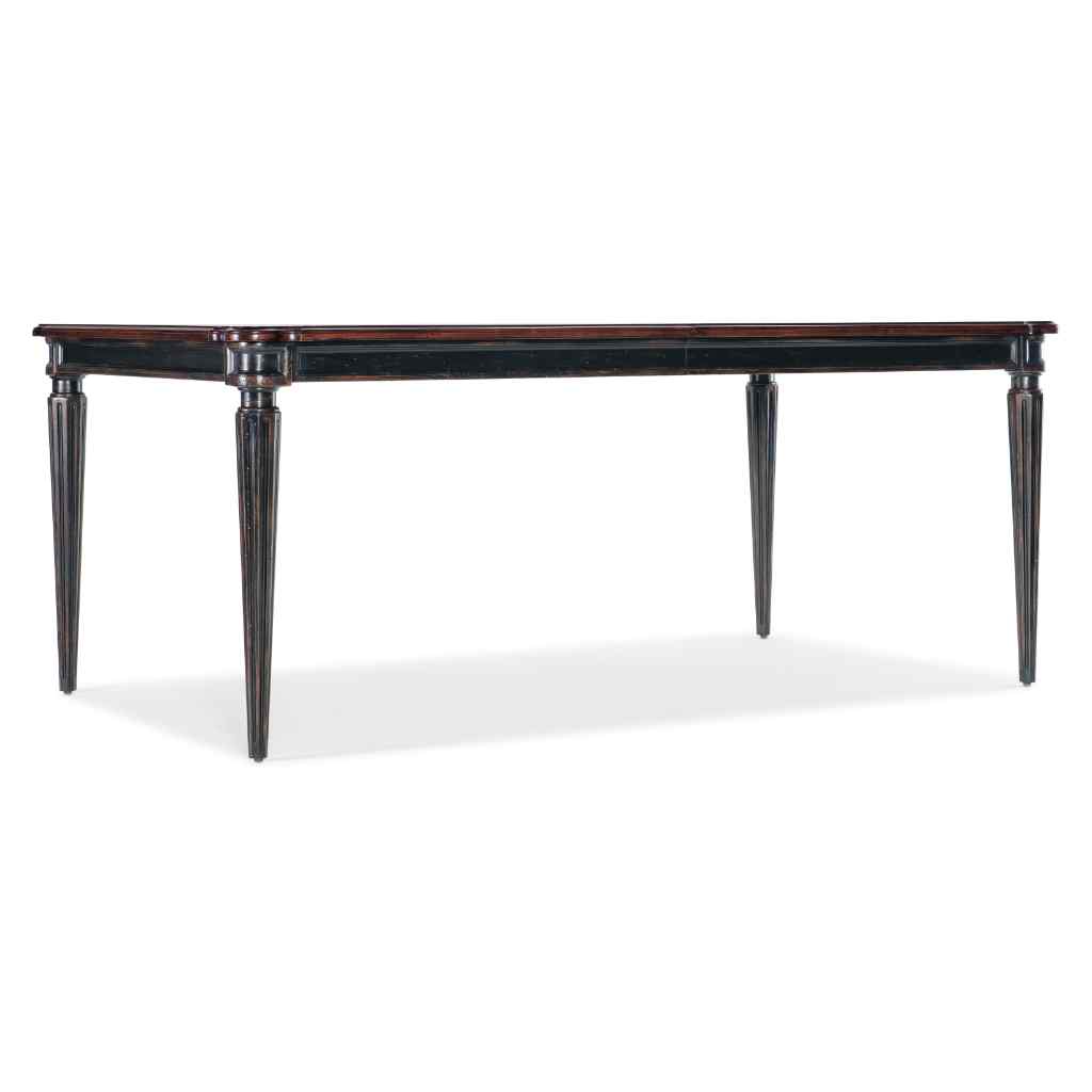 Charleston Rectangle Leg Dining Table with 2-22in leaves Black