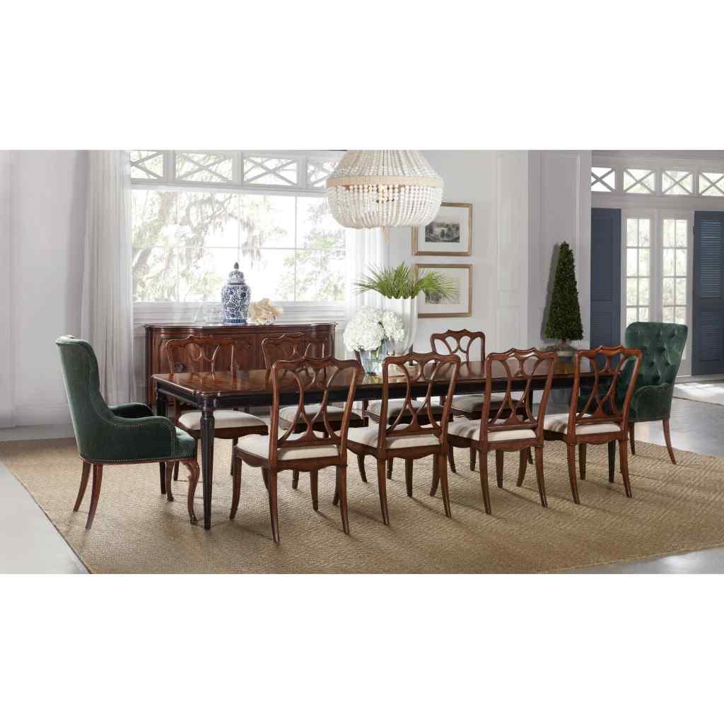 Charleston Rectangle Leg Dining Table with 2-22in leaves Black