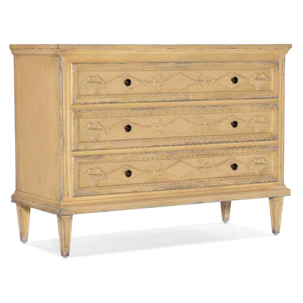 Charleston Three-Drawer Accent Chest - II Light Yellow