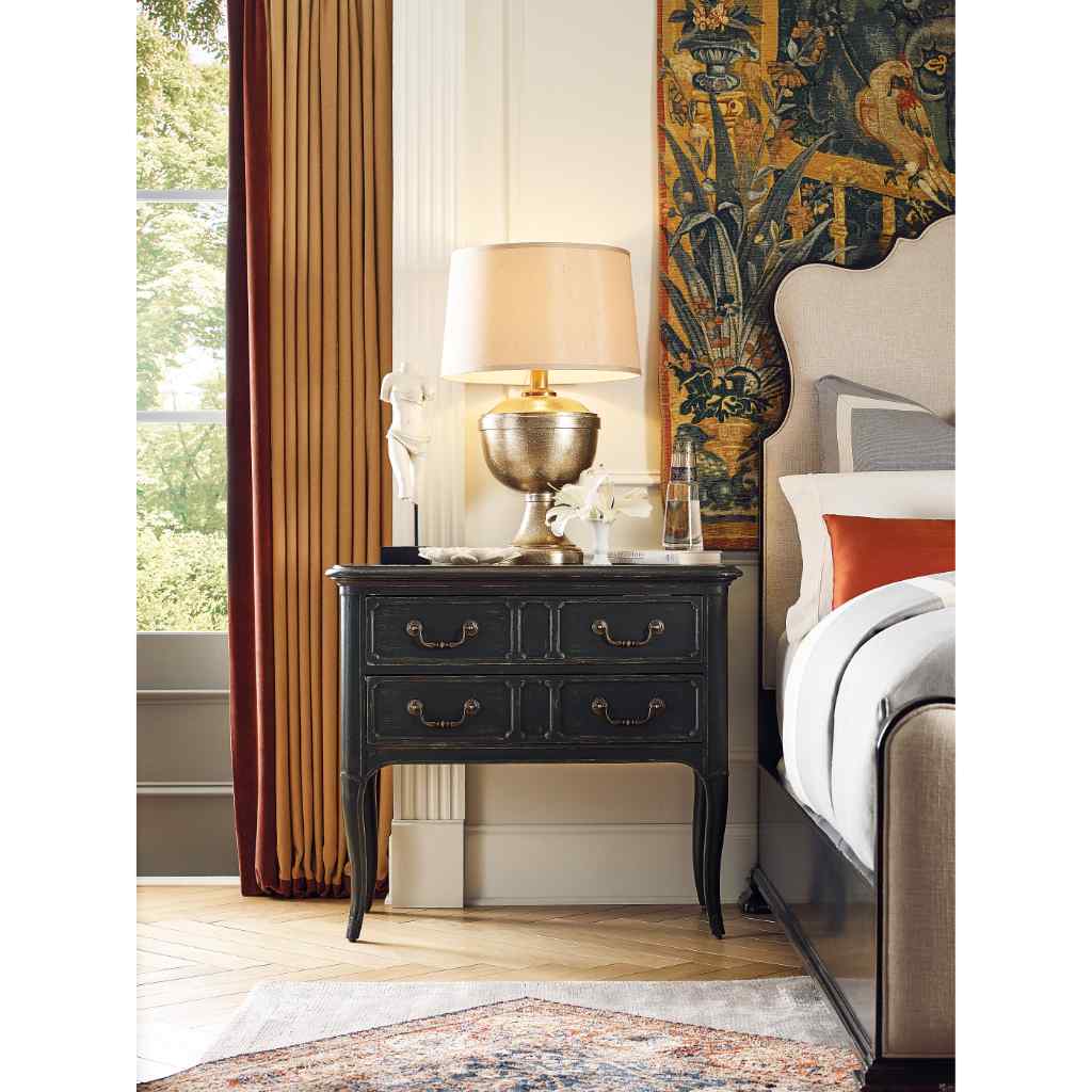 Charleston Two-Drawer Nightstand - II Black