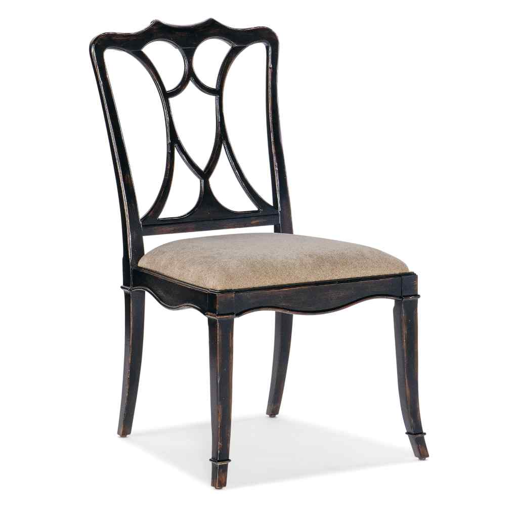 Charleston Upholstered Seat Side Chair - I Black