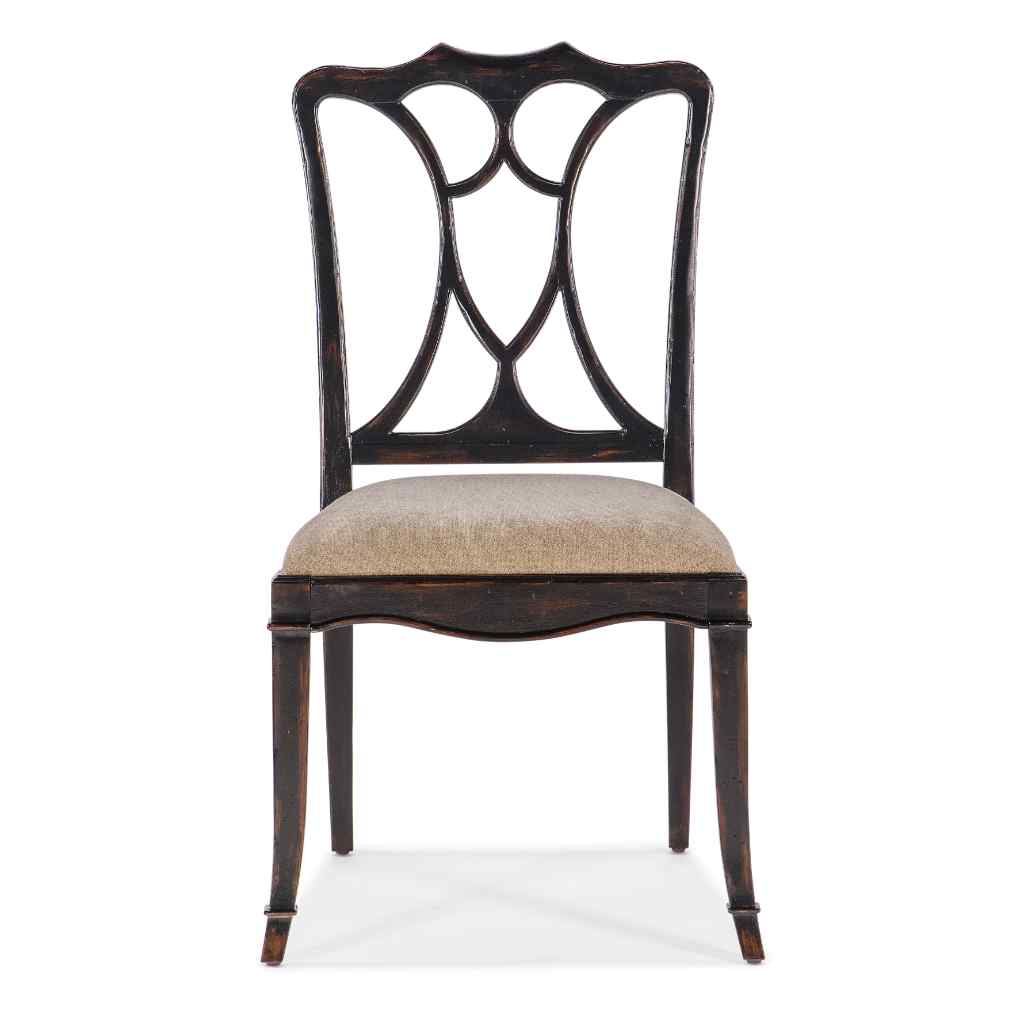 Charleston Upholstered Seat Side Chair - I Black