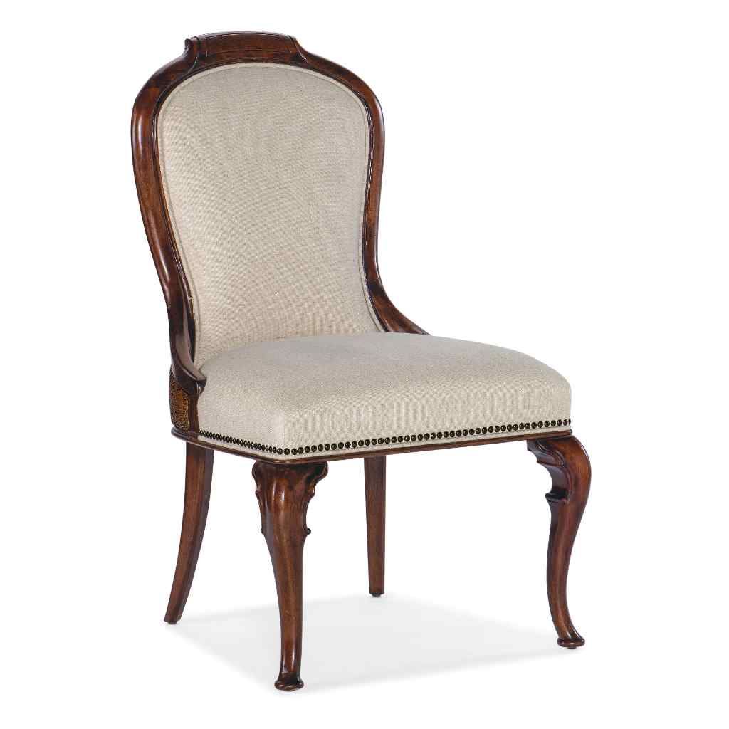 Charleston Upholstered Side Chair Dark Brown