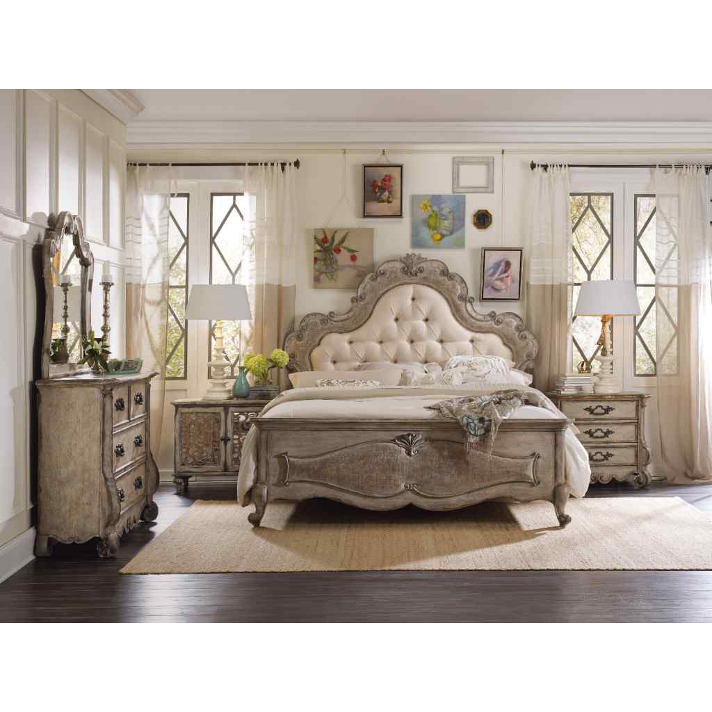 Chatelet Queen Upholstered Panel Bed Beige