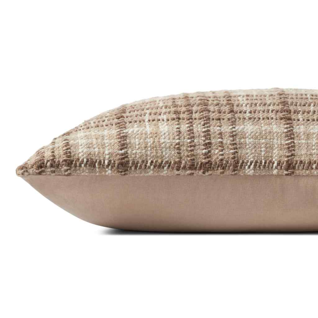 Chris Loves Julia x Loloi Beau Collection Brown  / Ivory Pillow PCJ0014 Brown  / Ivory / 16" x 26" Cover w/Down Insert