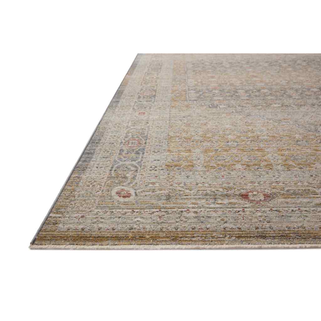 Chris Loves Julia x Loloi Ida Collection Stone / Gold Rug IDA-02 Stone / Gold / 18" x 18" Sample
