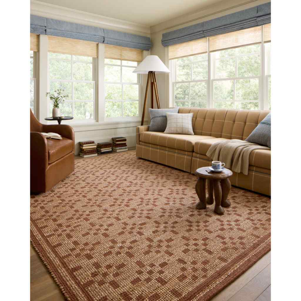Chris Loves Julia x Loloi Judy Collection Natural / Spice Rug JUD-07 Natural / Spice / 18" x 18" Sample