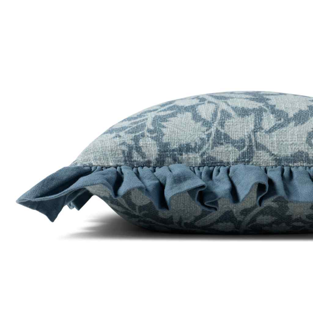 Chris Loves Julia x Loloi Kathleen Collection Blue Pillow PCJ0026 Blue / 18'' x 18'' Cover Only