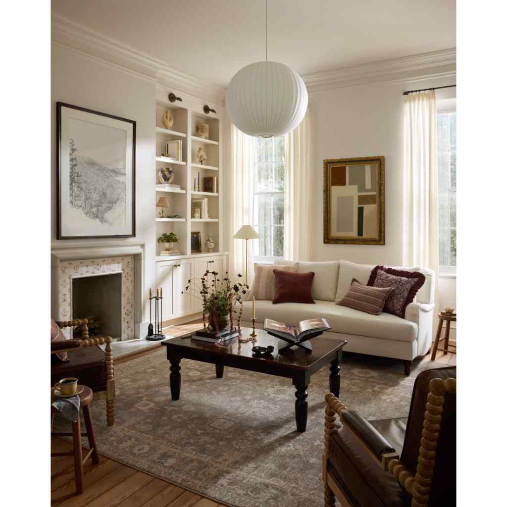 Chris Loves Julia x Loloi Louisa Collection Taupe / Ivory Rug LOI-03 Taupe / Ivory / 18" x 18" Sample