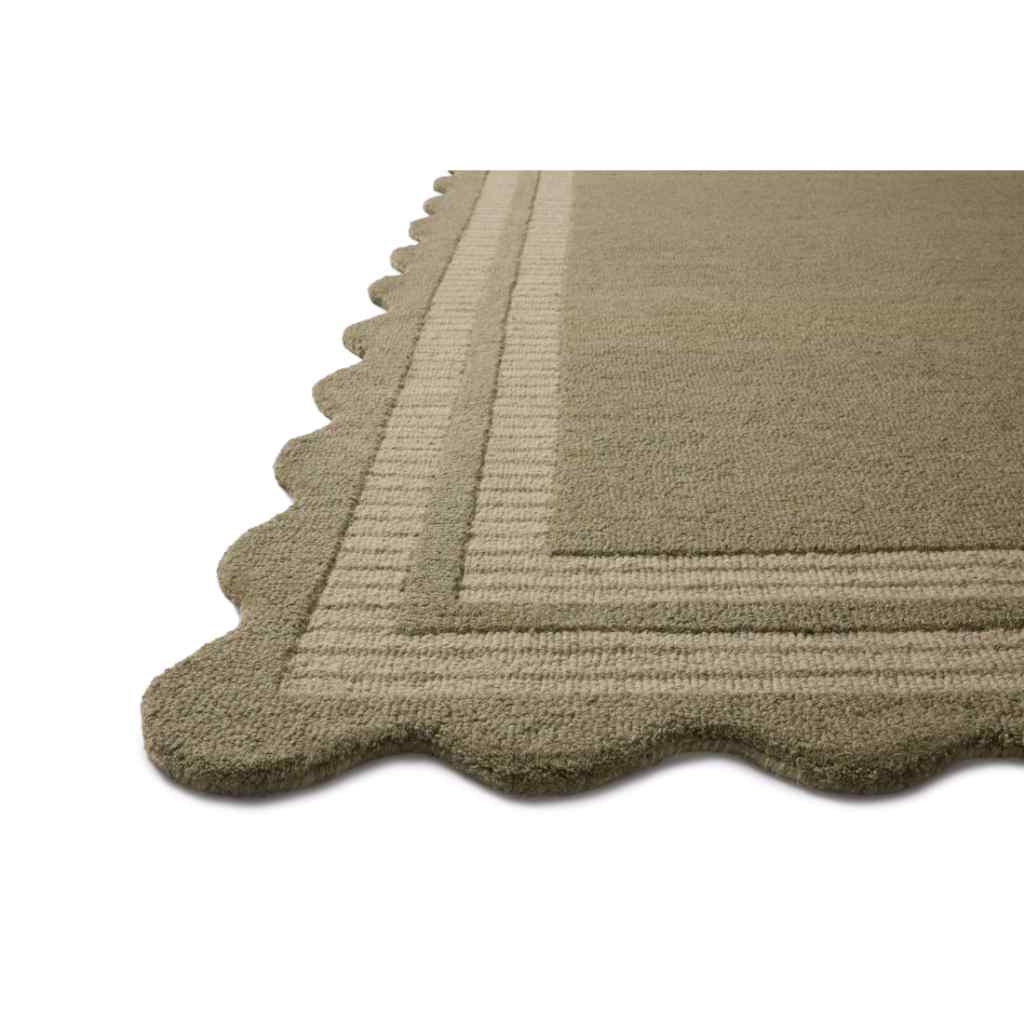 Chris Loves Julia x Loloi Scottie Collection Olive / Pebble Rug SCO-01 Olive / Pebble / 18" x 18" Sample