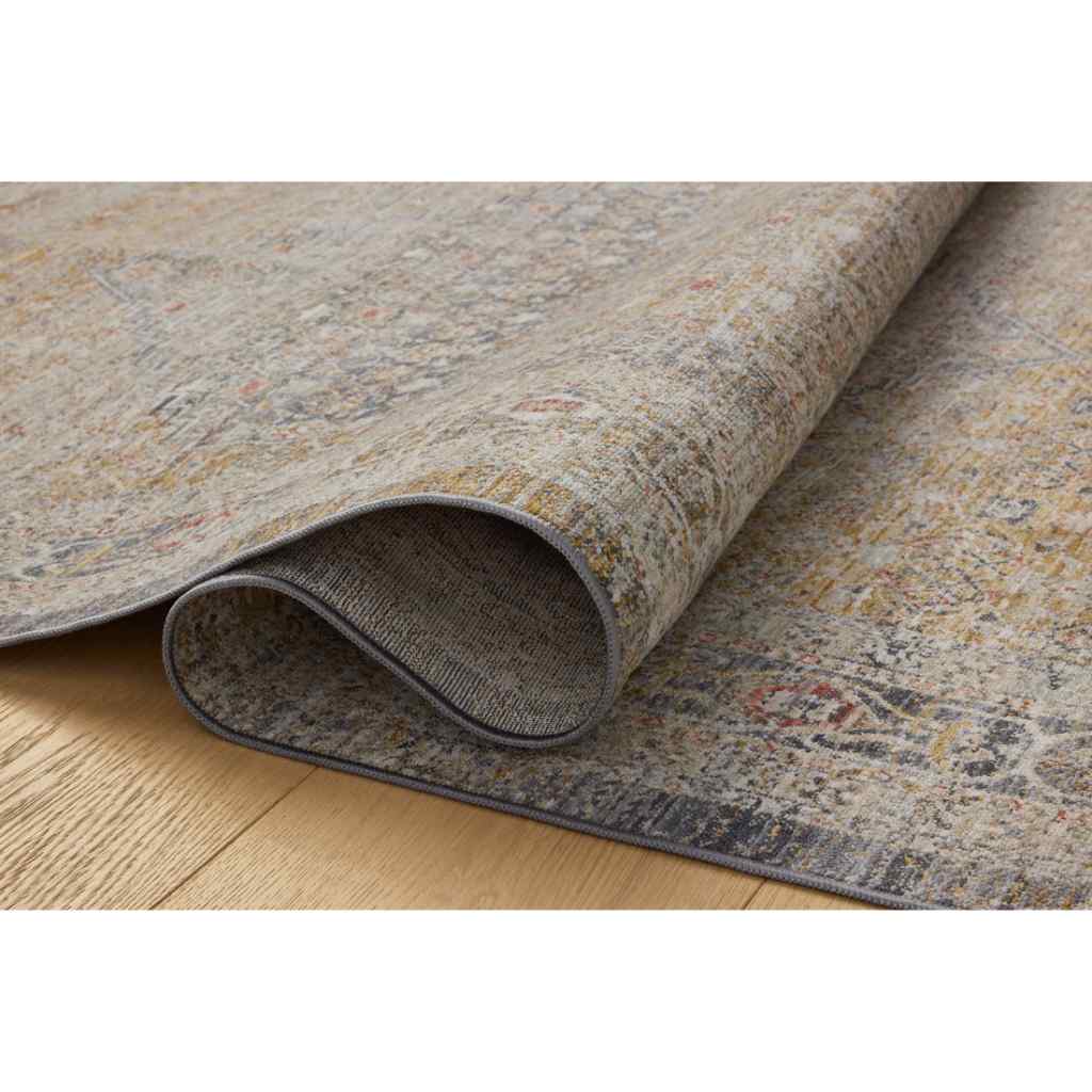 Chris Loves Julia x Loloi Ida Collection Stone / Gold Rug IDA-02 Stone / Gold / 18" x 18" Sample