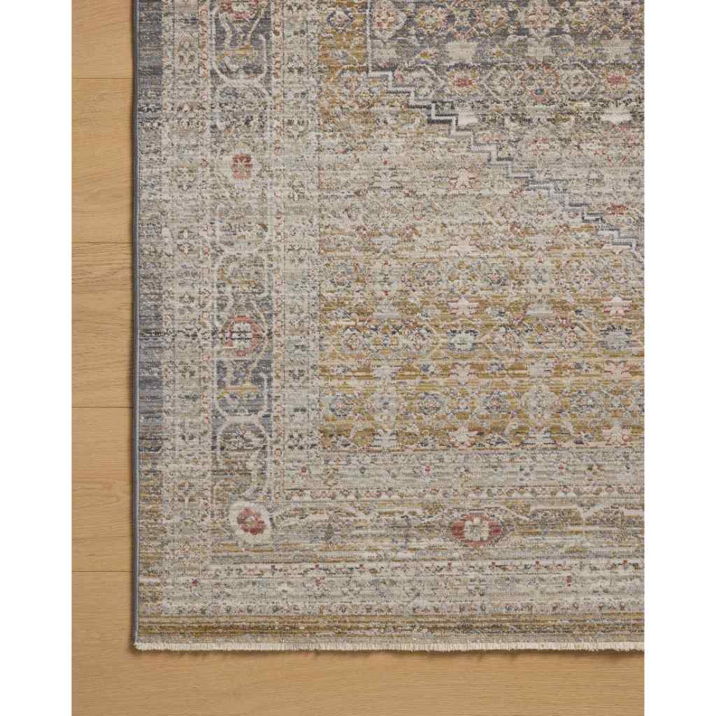 Chris Loves Julia x Loloi Ida Collection Stone / Gold Rug IDA-02 Stone / Gold / 18" x 18" Sample