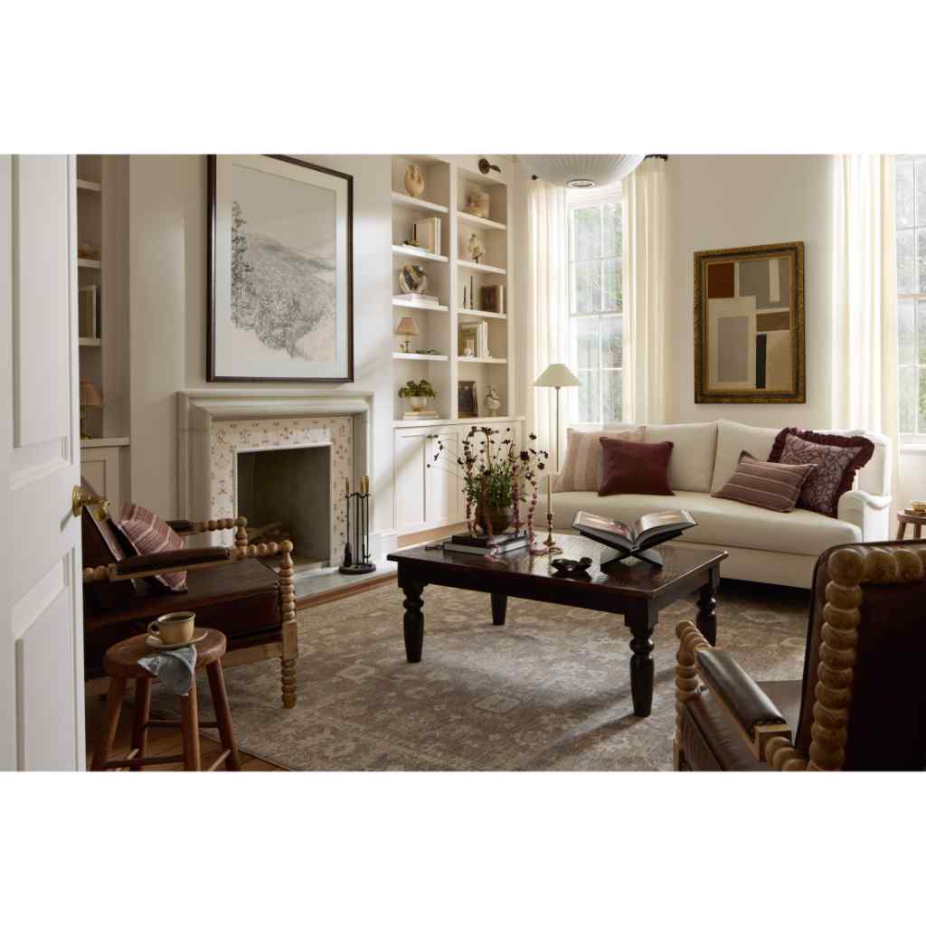 Chris Loves Julia x Loloi Louisa Collection Taupe / Ivory Rug LOI-03 Taupe / Ivory / 18" x 18" Sample