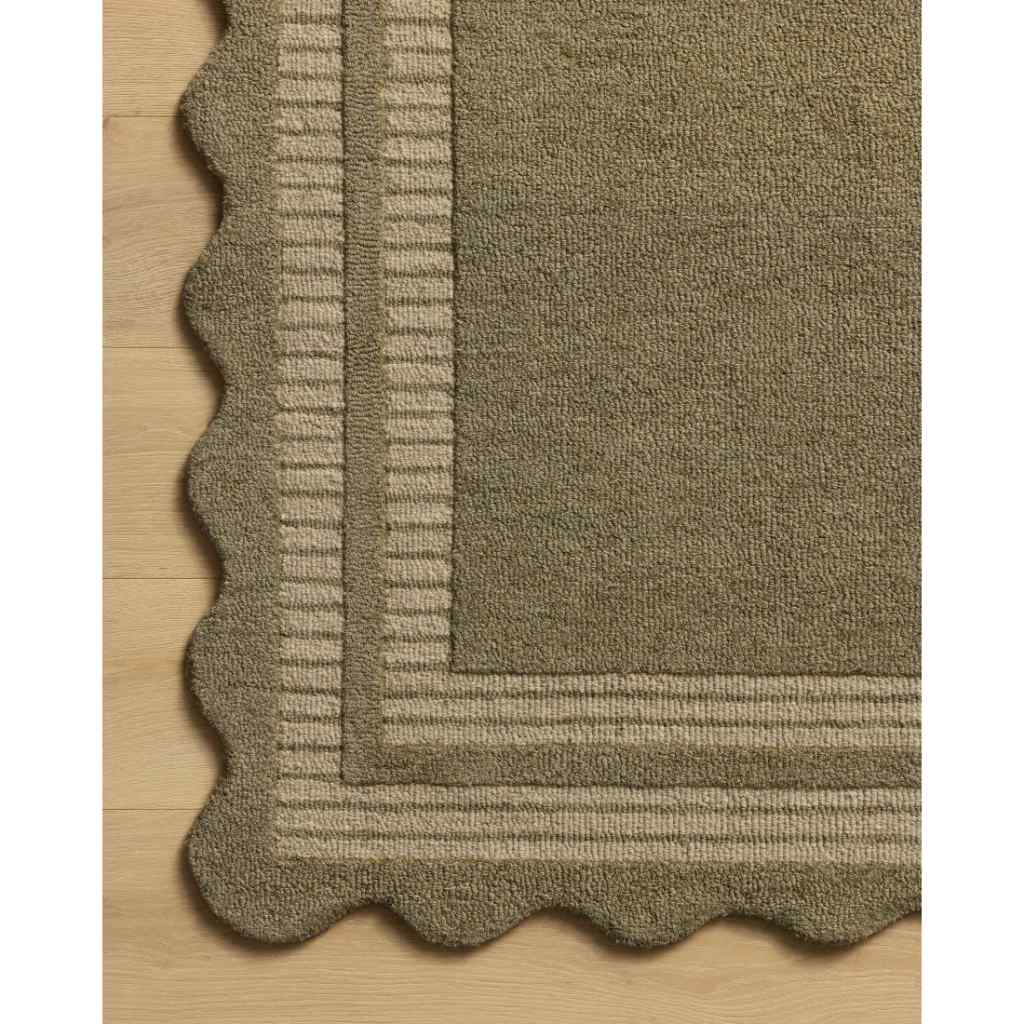 Chris Loves Julia x Loloi Scottie Collection Olive / Pebble Rug SCO-01 Olive / Pebble / 18" x 18" Sample