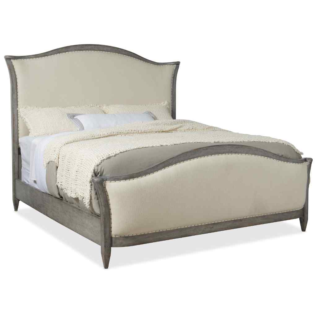 Ciao Bella Queen Upholstered Bed- Speckled Gray Beige