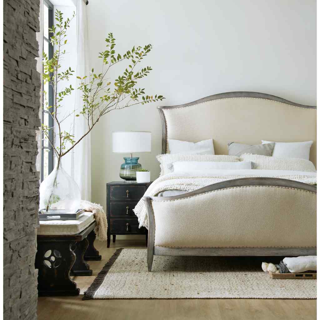 Ciao Bella Queen Upholstered Bed- Speckled Gray Beige
