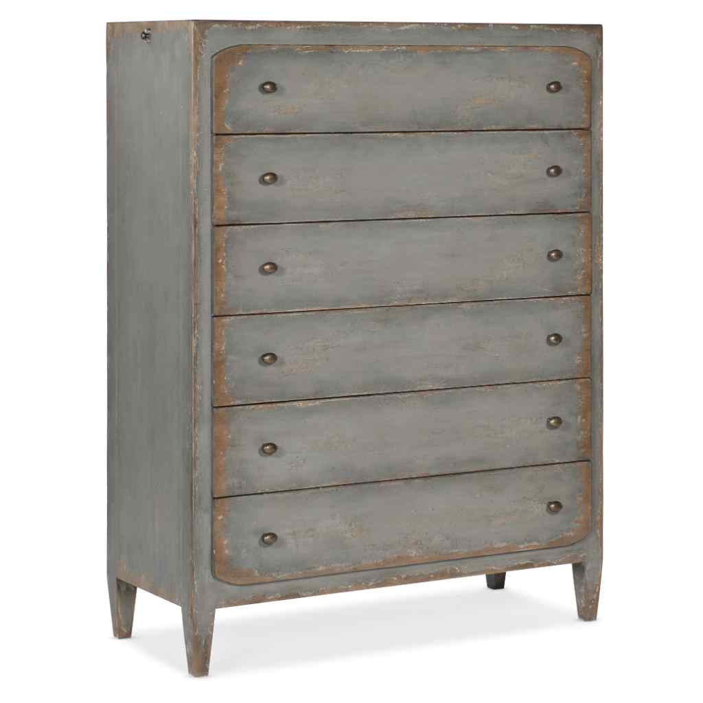 Ciao Bella Six-Drawer Chest- Speckled Gray Beige
