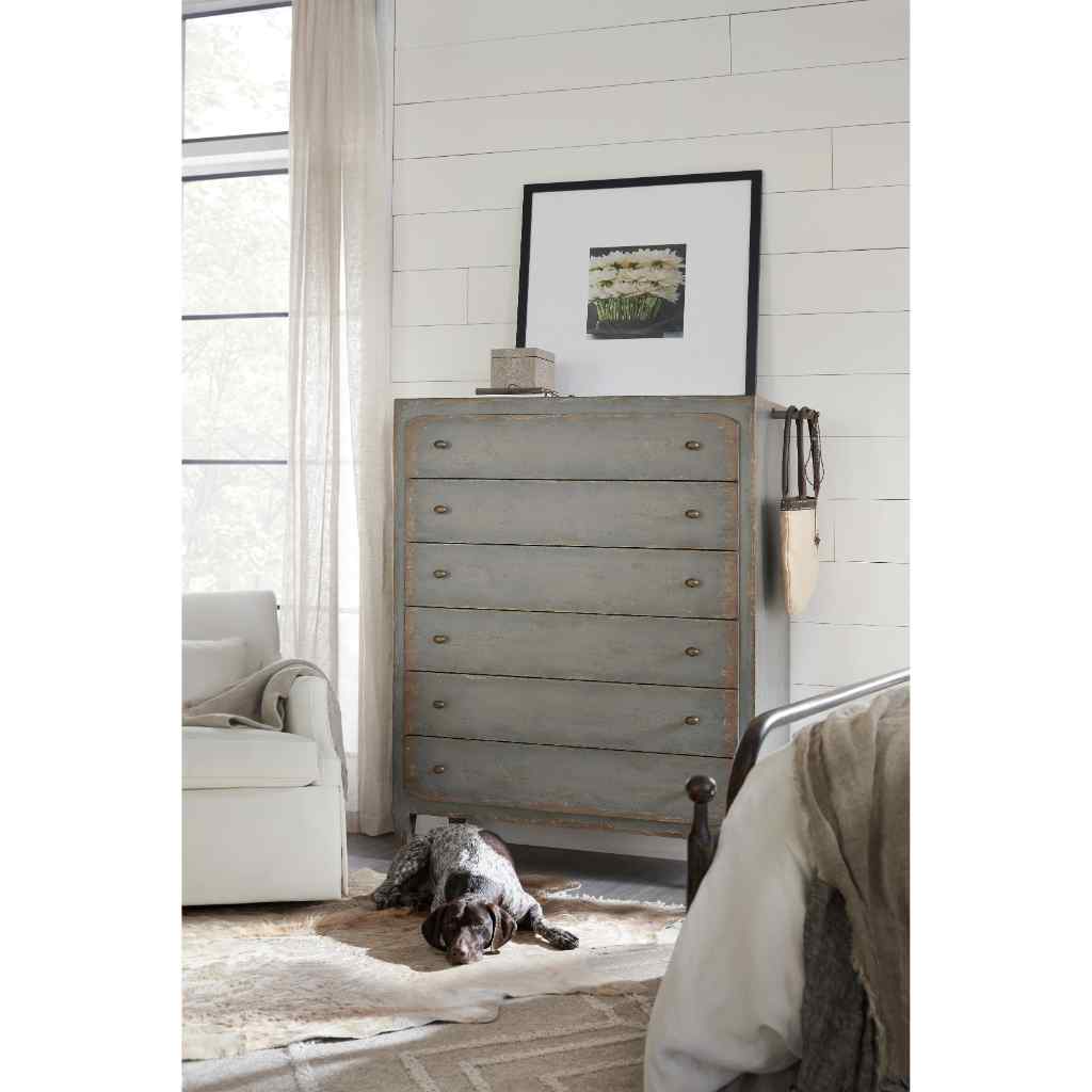 Ciao Bella Six-Drawer Chest- Speckled Gray Beige