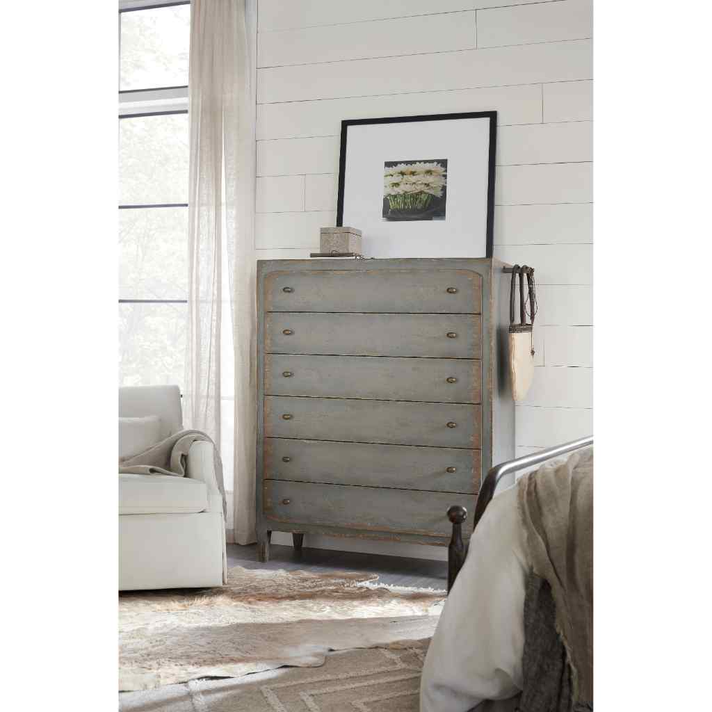 Ciao Bella Six-Drawer Chest- Speckled Gray Beige