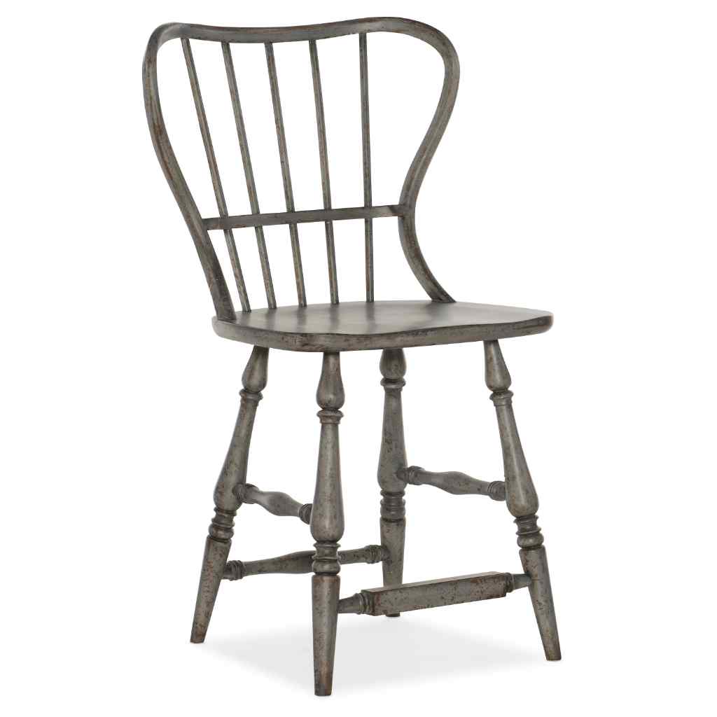 Ciao Bella Spindle Back Counter Stool-Speckled Gray Gray