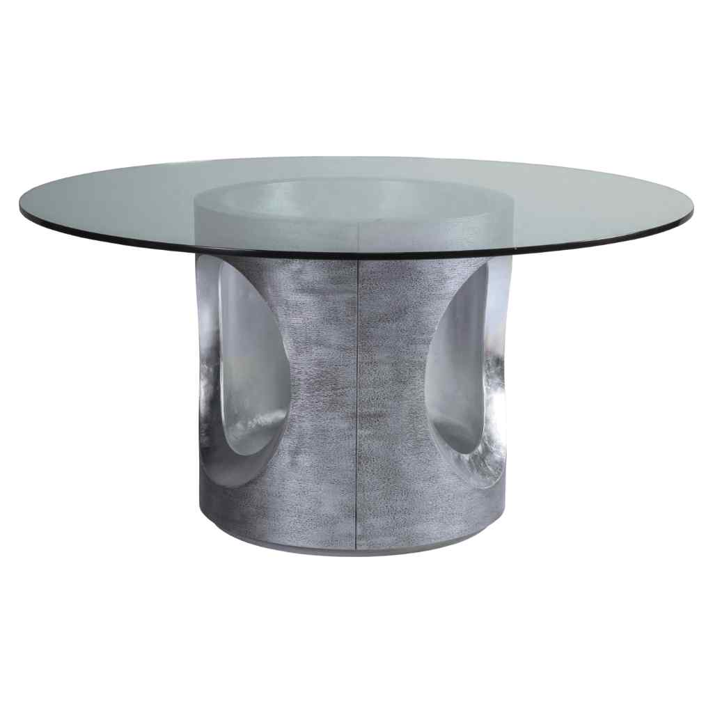 Circa Round Dining Table With Glass Top Brown