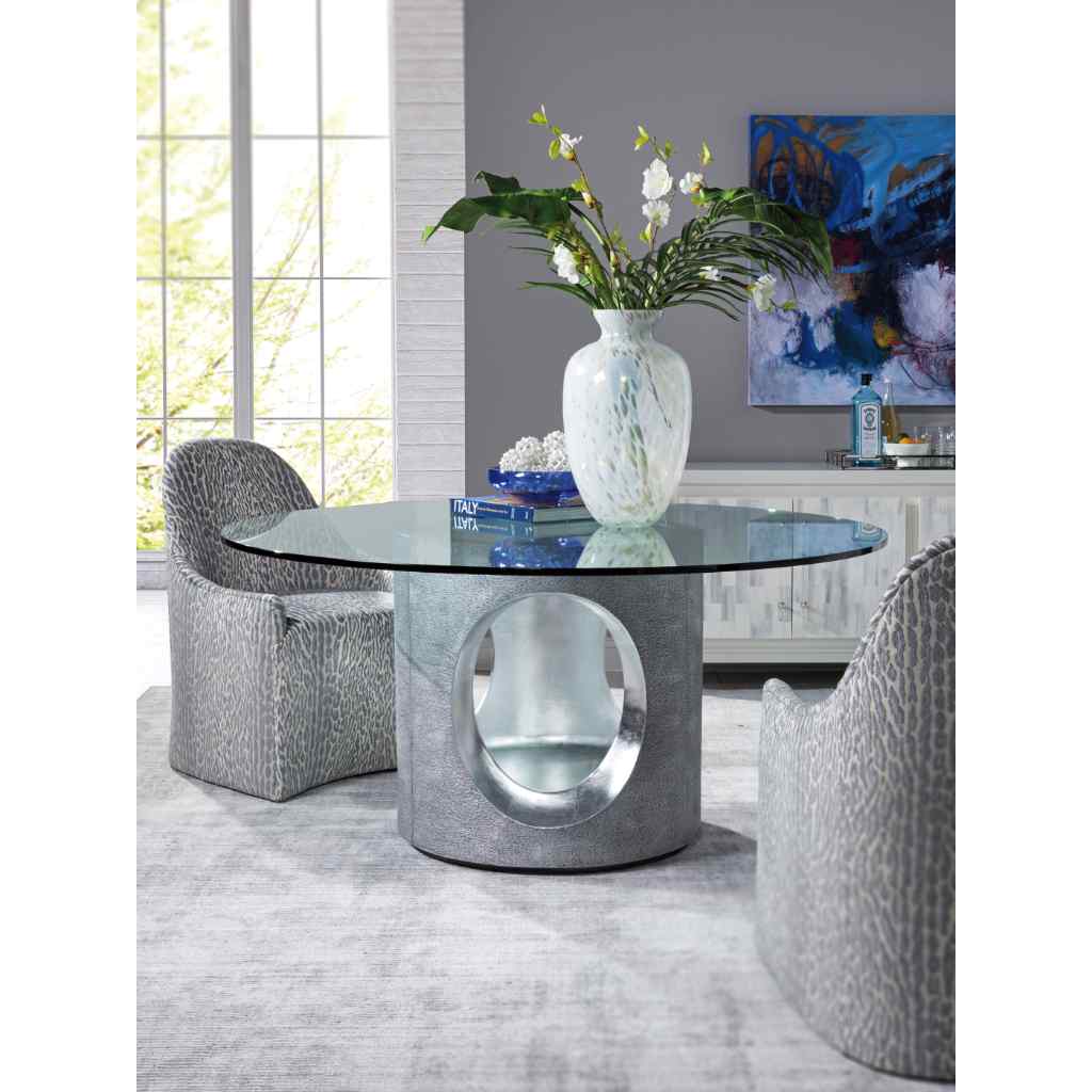 Circa Round Dining Table With Glass Top Brown