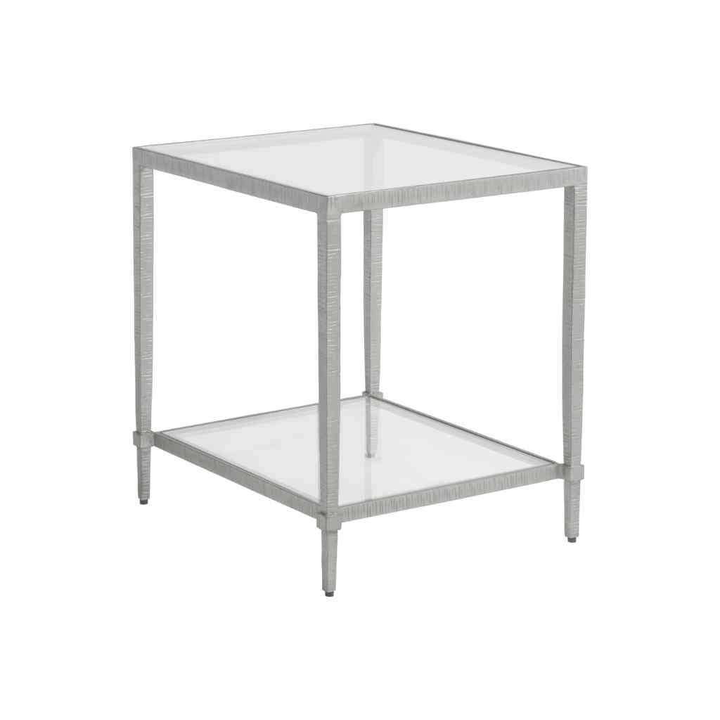 Claret Rectangular End Table - Metal Designs Silver Leaf