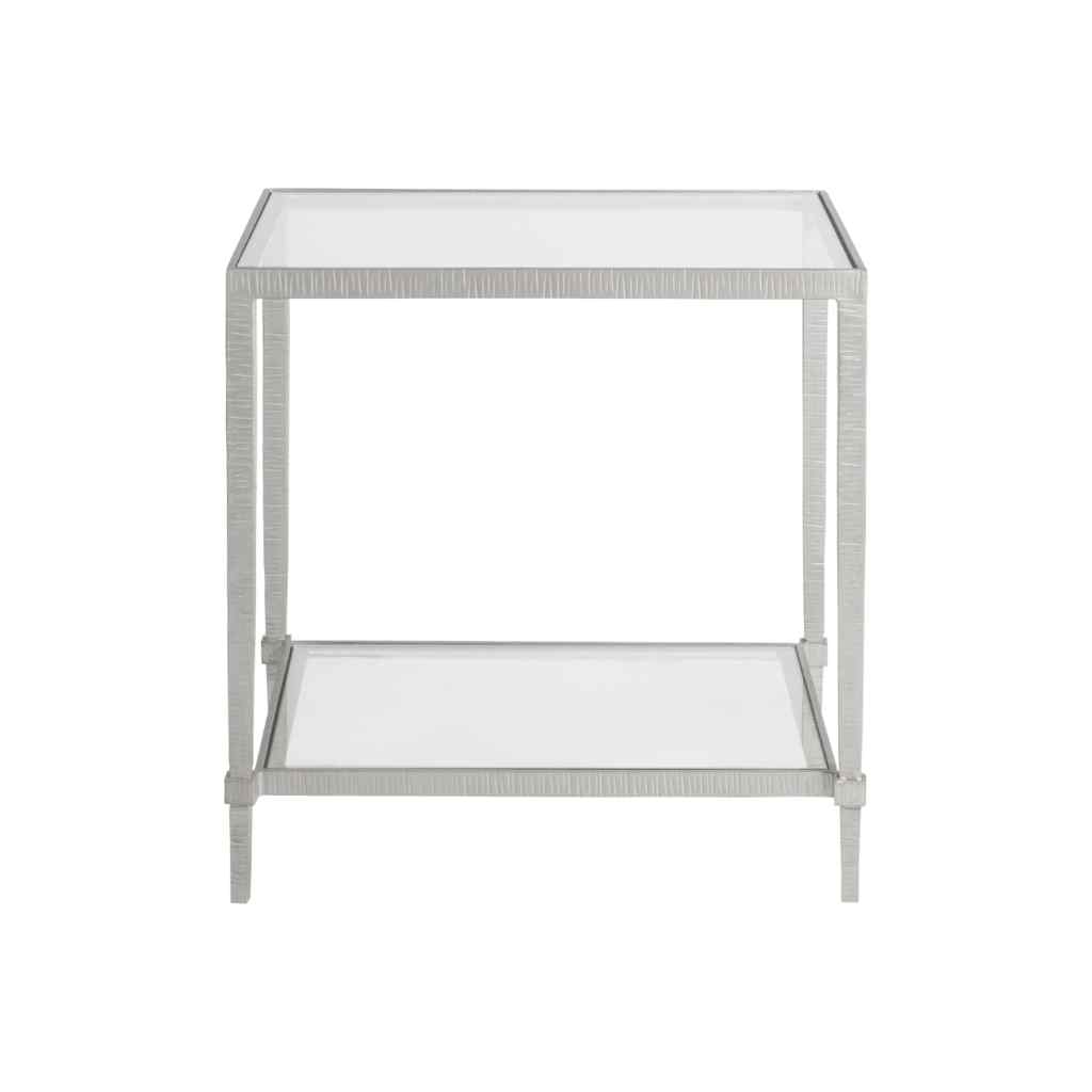 Claret Rectangular End Table - Metal Designs Silver Leaf