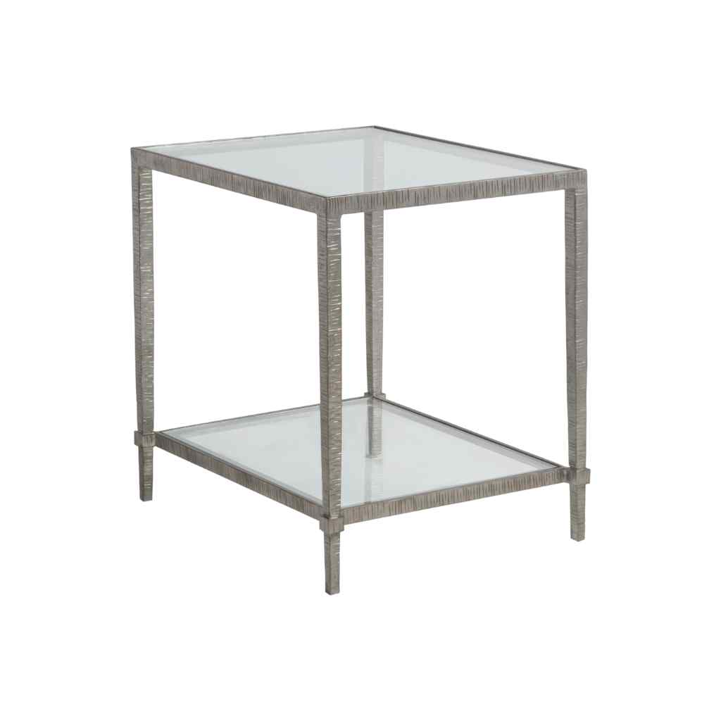 Claret Rectangular End Table - Metal Designs Silver