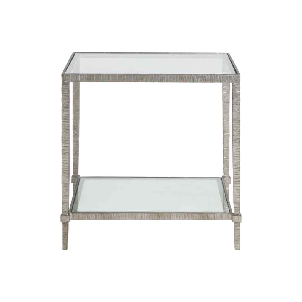 Claret Rectangular End Table - Metal Designs Silver