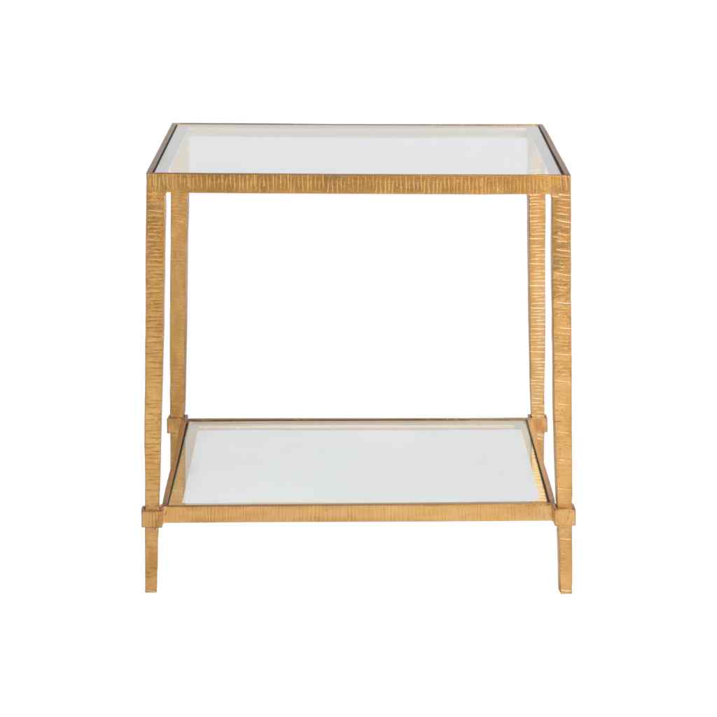Claret Rectangular End Table - Metal Designs Gold