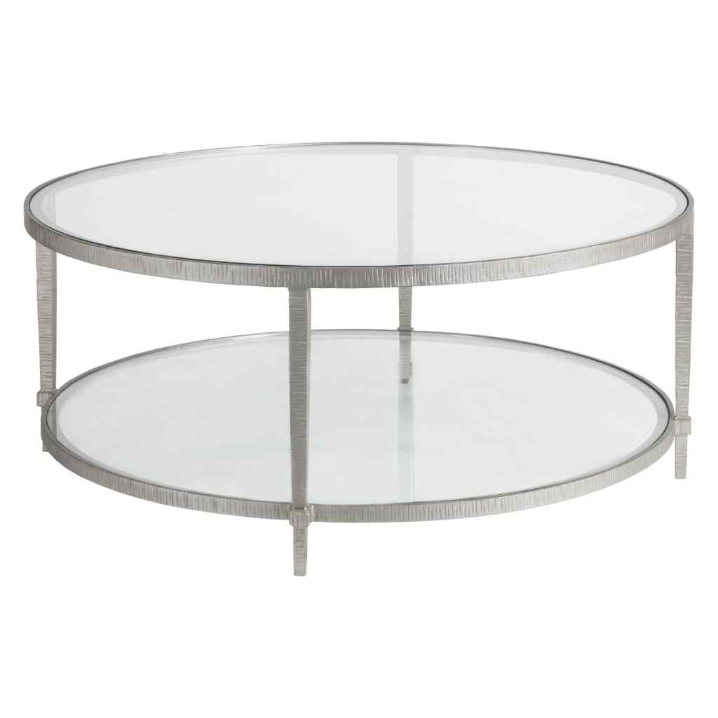 Claret Round Cocktail Table - Metal Designs Silver Leaf