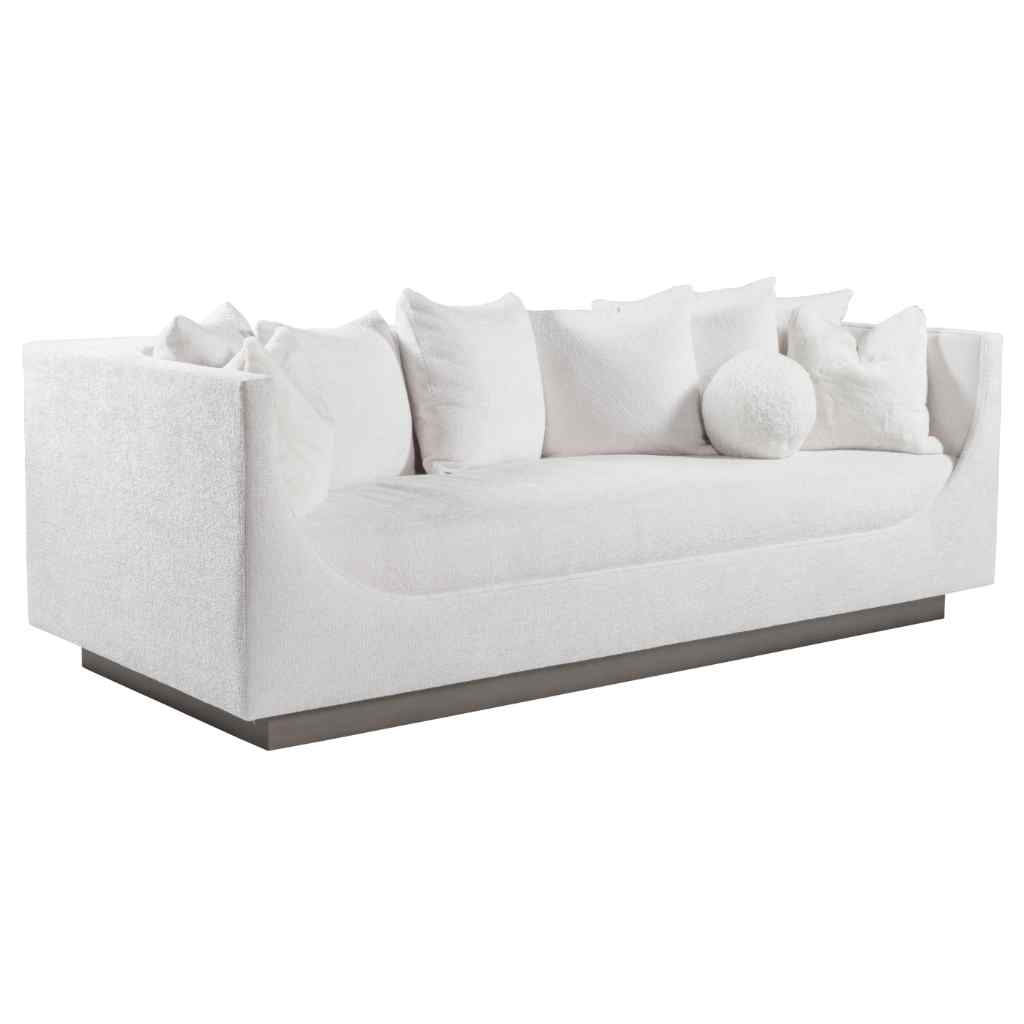 Claudette Bench Seat Sofa - Artistica Upholstery Driftwood with Down Pillow