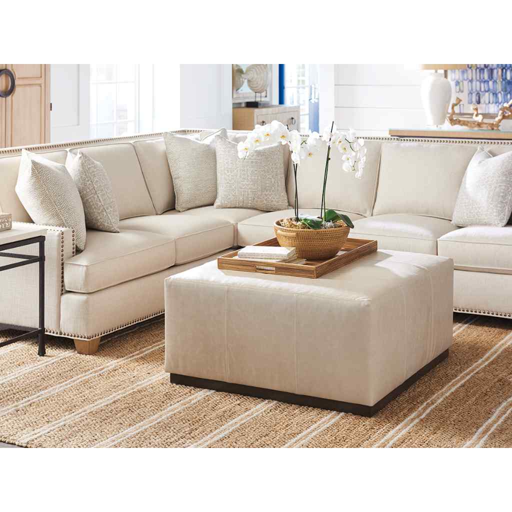 Clayton Leather Cocktail Ottoman Brown