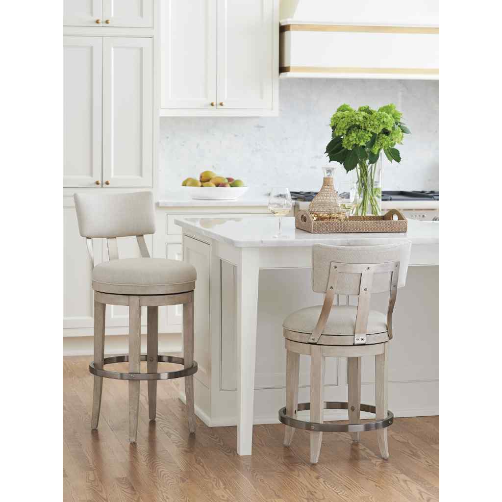 Cliffside Swivel Upholstered Bar Stool - Malibu Cream