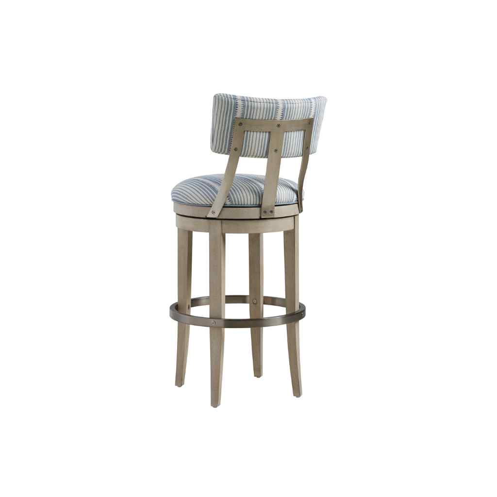 Cliffside Swivel Upholstered Bar Stool - Malibu Blue