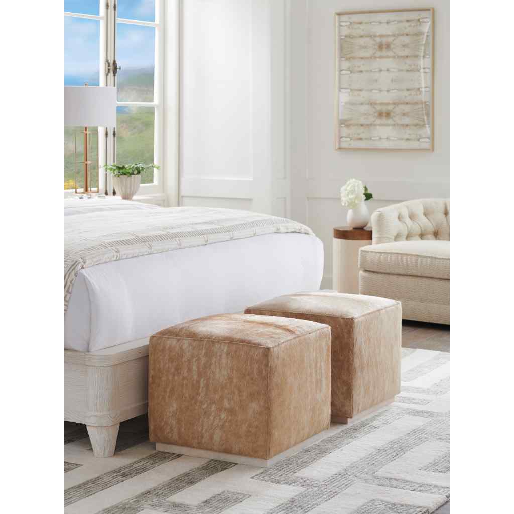 Colby Leather Ottoman - Barclay Butera Upholstery Portola