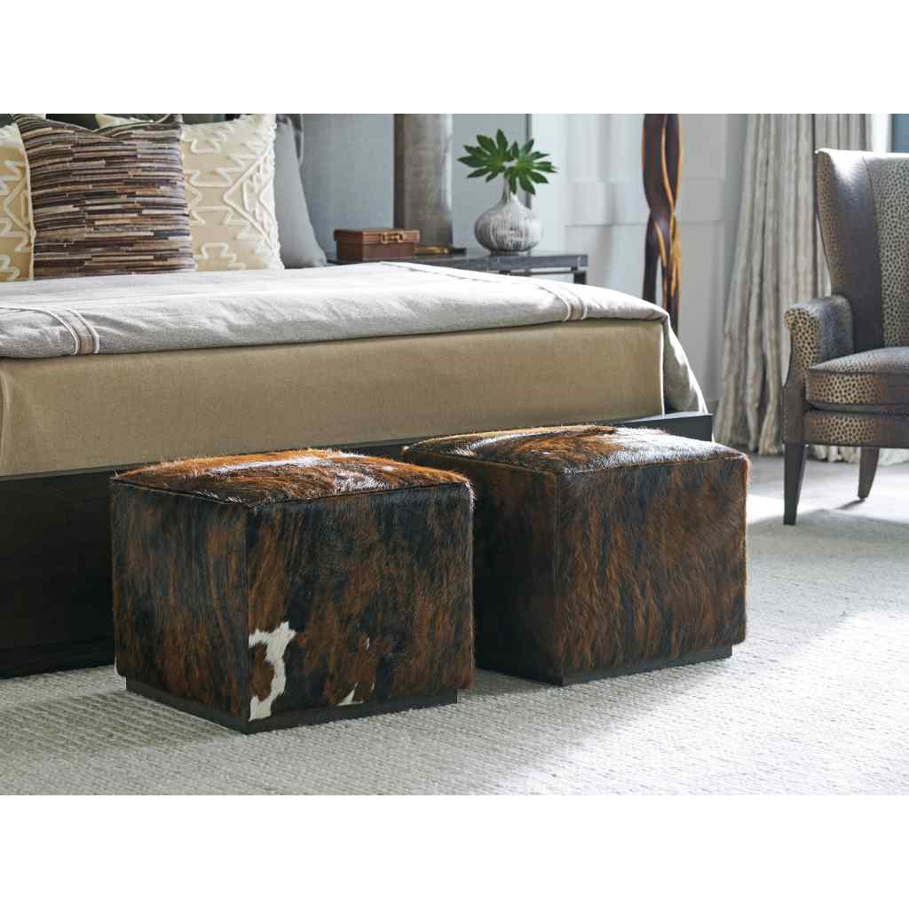 Colby Leather Ottoman - Barclay Butera Upholstery Arrowleaf