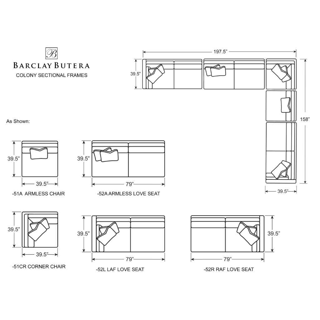 Colony Sectional - Barclay Butera Upholstery Shell