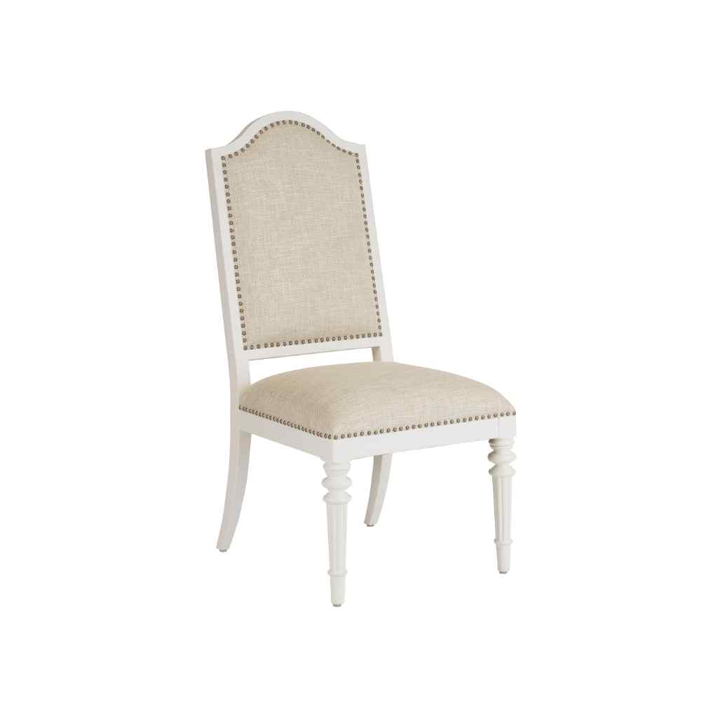 Corsica Upholstered Side Chair - Villa Blanca White with Ivory