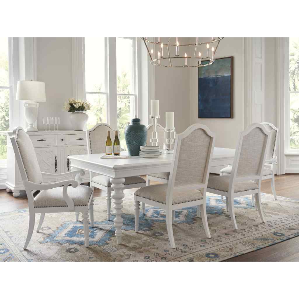 Corsica Upholstered Side Chair - Villa Blanca White with Ivory