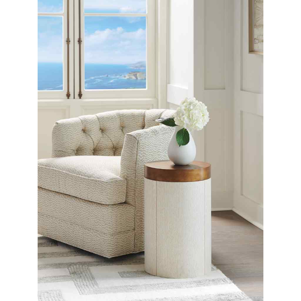 Crest Round End Table White