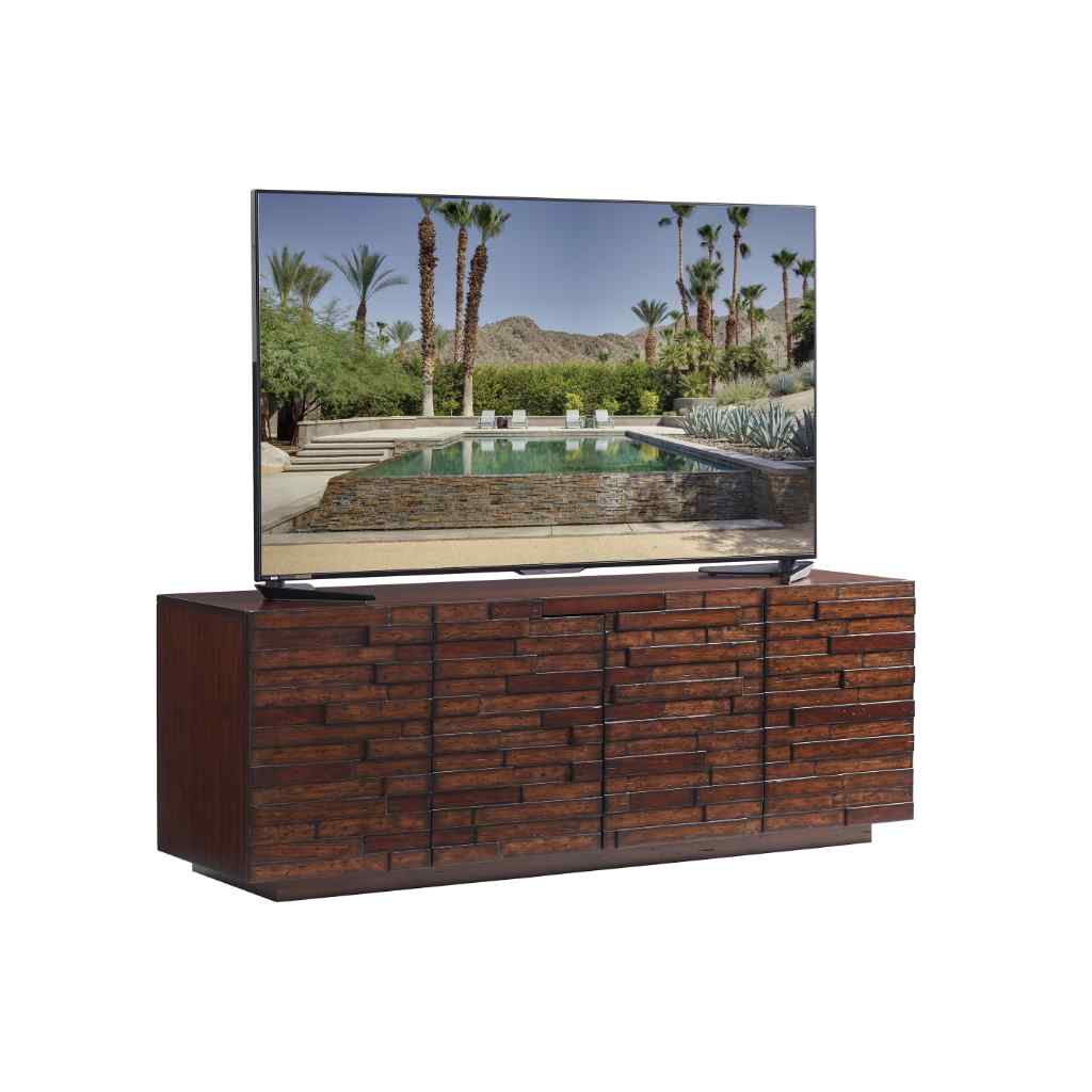 Criss Cross Media Console Brown
