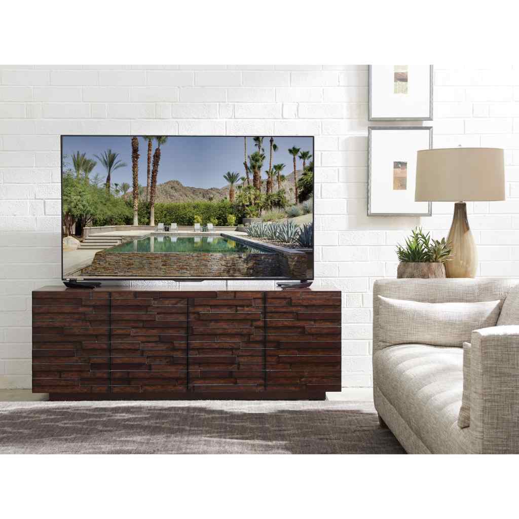 Criss Cross Media Console Brown