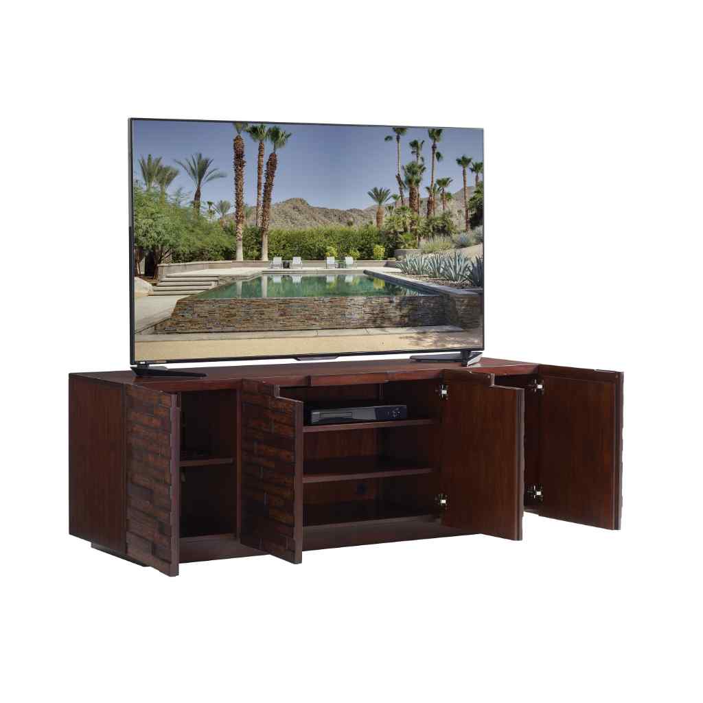 Criss Cross Media Console Brown