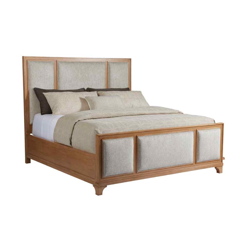 Crystal Cove Upholstered Panel Bed - Newport King / Sandstone