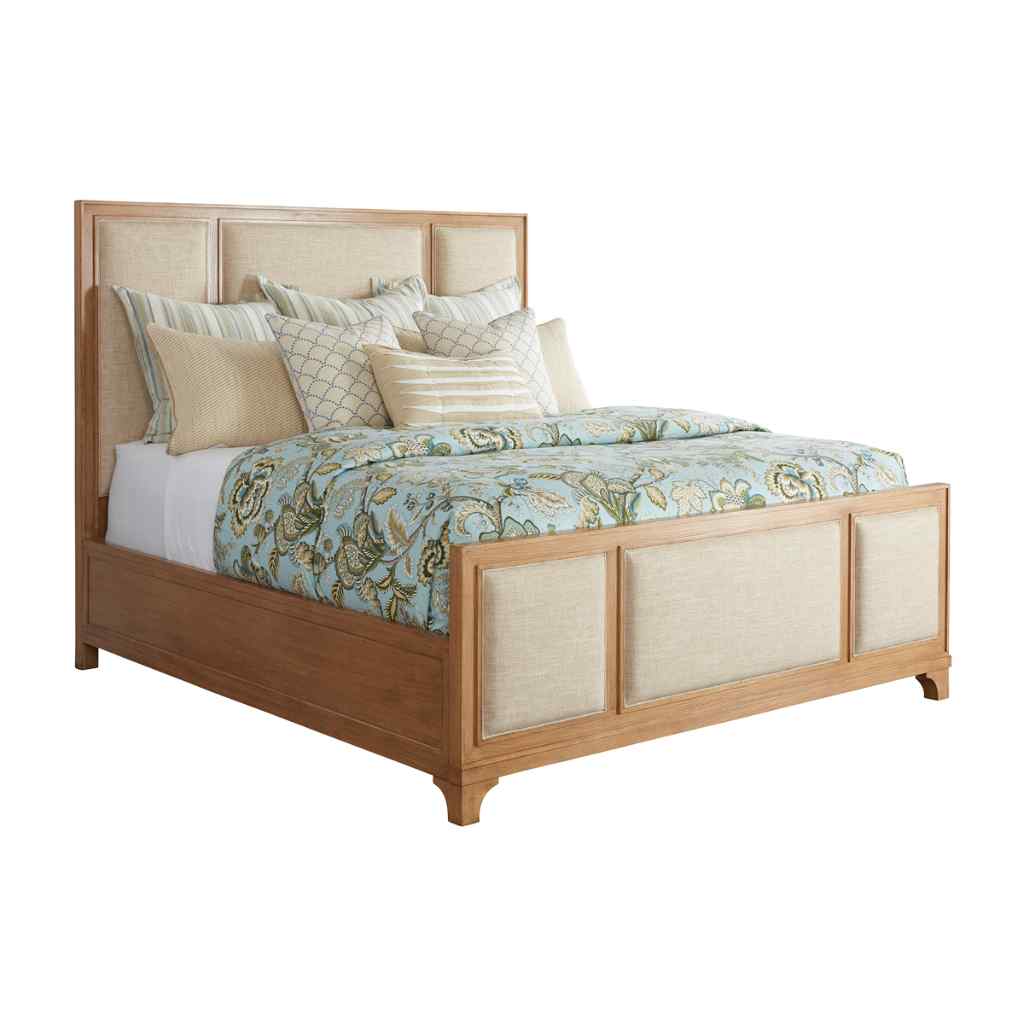 Crystal Cove Upholstered Panel Bed - Newport King / Sandstone