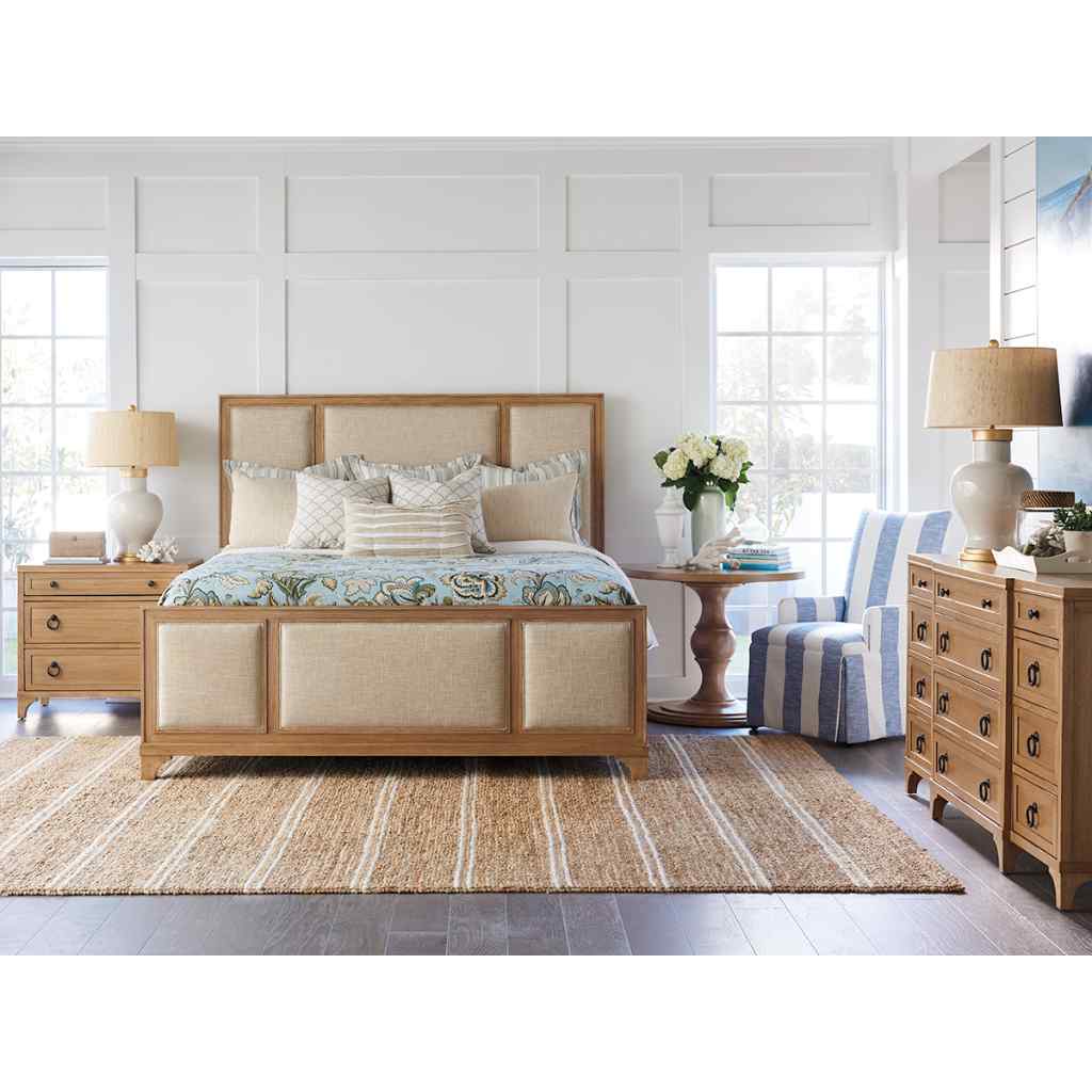 Crystal Cove Upholstered Panel Bed - Newport King / Sandstone